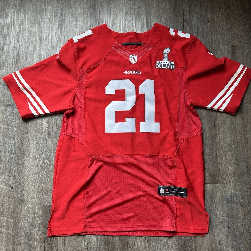 FRANK GORE San Francisco 49ers #21 Super Bowl XLVII NFL Jersey Mens 52 Stitched
